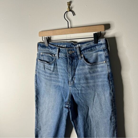 J Crew Classic Straight Raw Hem Blue Jeans size 27 - Picture 2 of 12